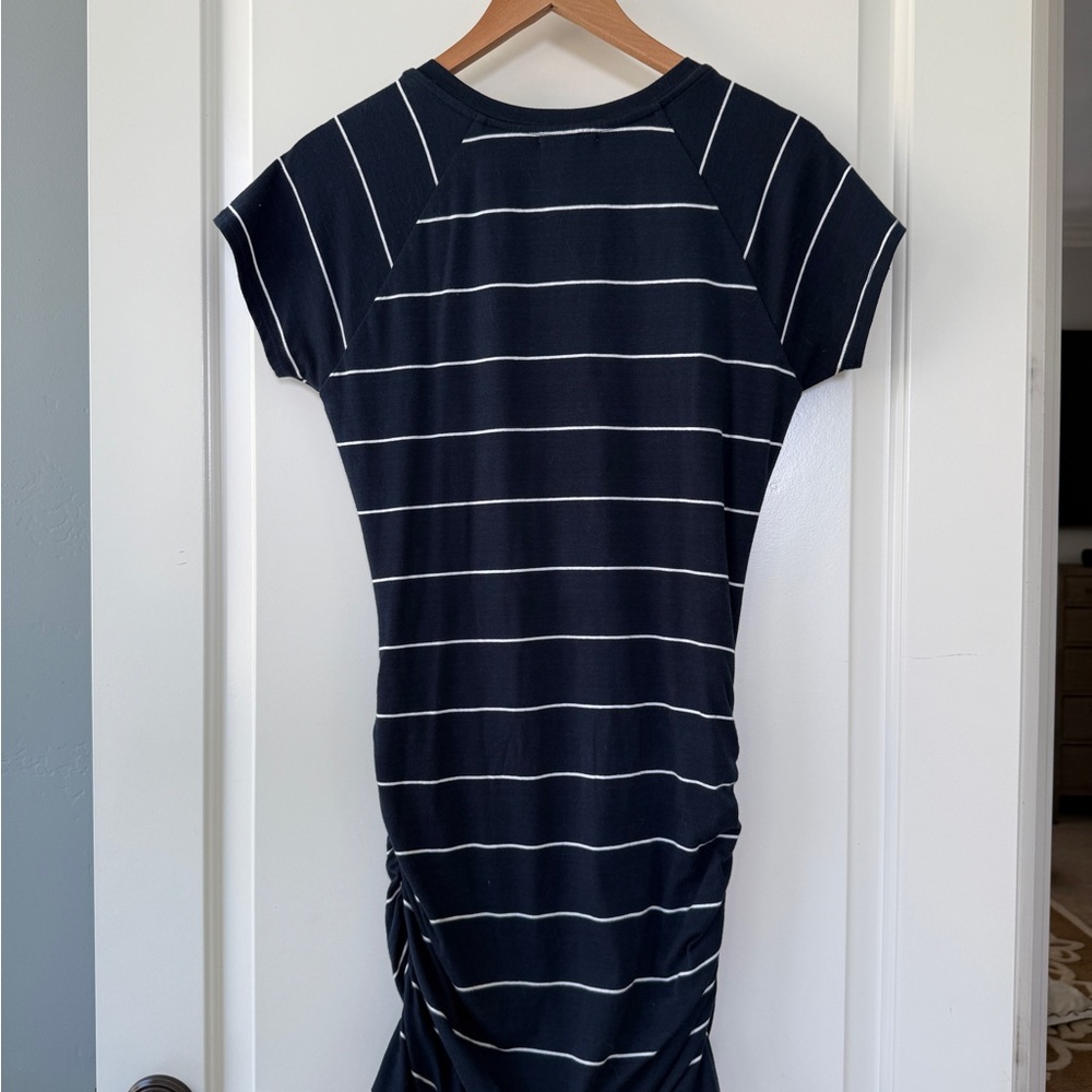 Anthropologie Sundry Navy and White Striped V-Neck Dress - size 1 - Picture 2 of 3